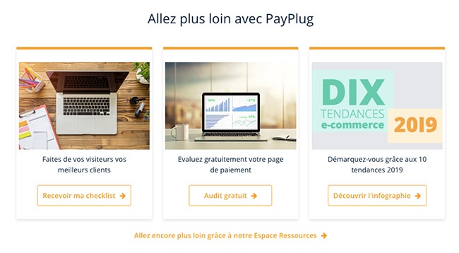 un exemple de CTA - Payplug