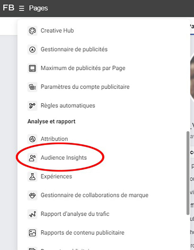 faire une analyse concurrentielle sur facebook