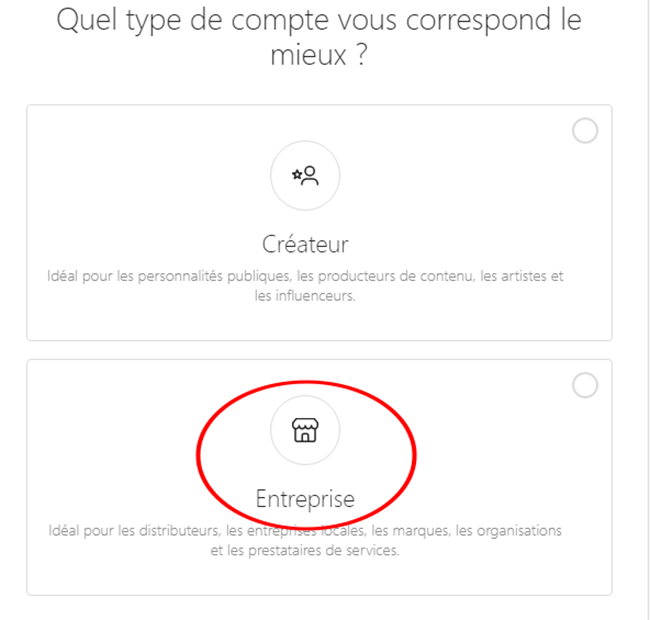 transformer son compte instagram en compte entreprise