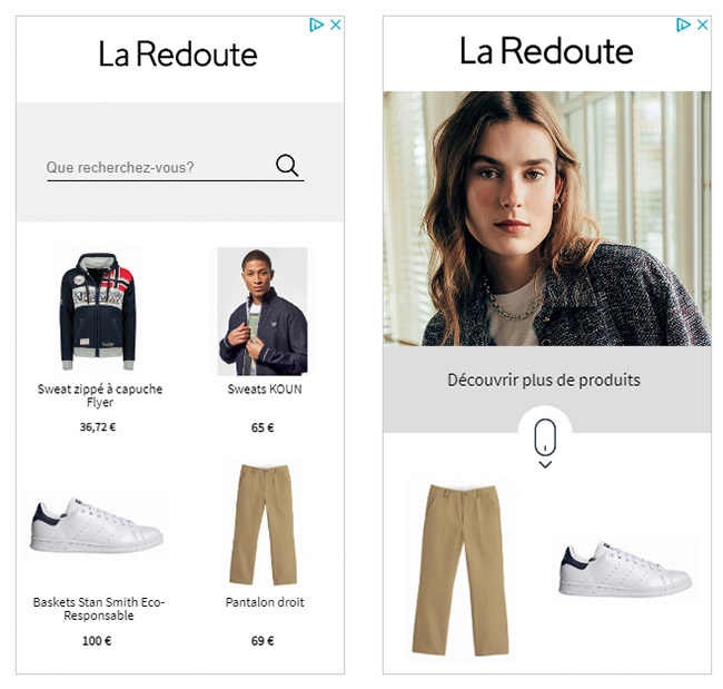 retargeting comment faire - exemple la redoute