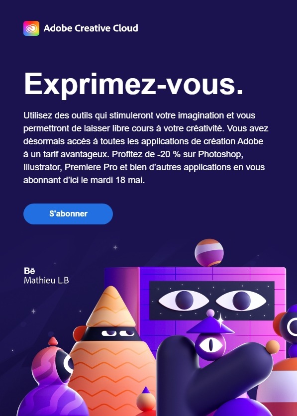 Exemple de technique de rétention en growth marketing chez Adobe