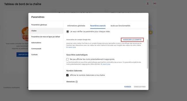 Comment associer son compte Google Ads à Youtube