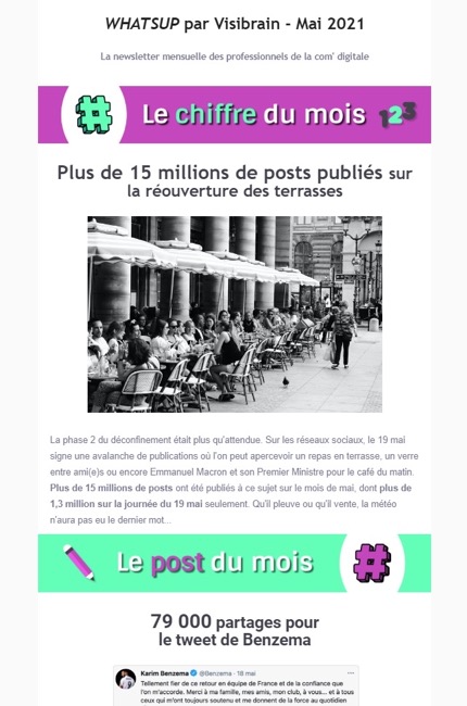 Exemple de newsletter chez Visibrain