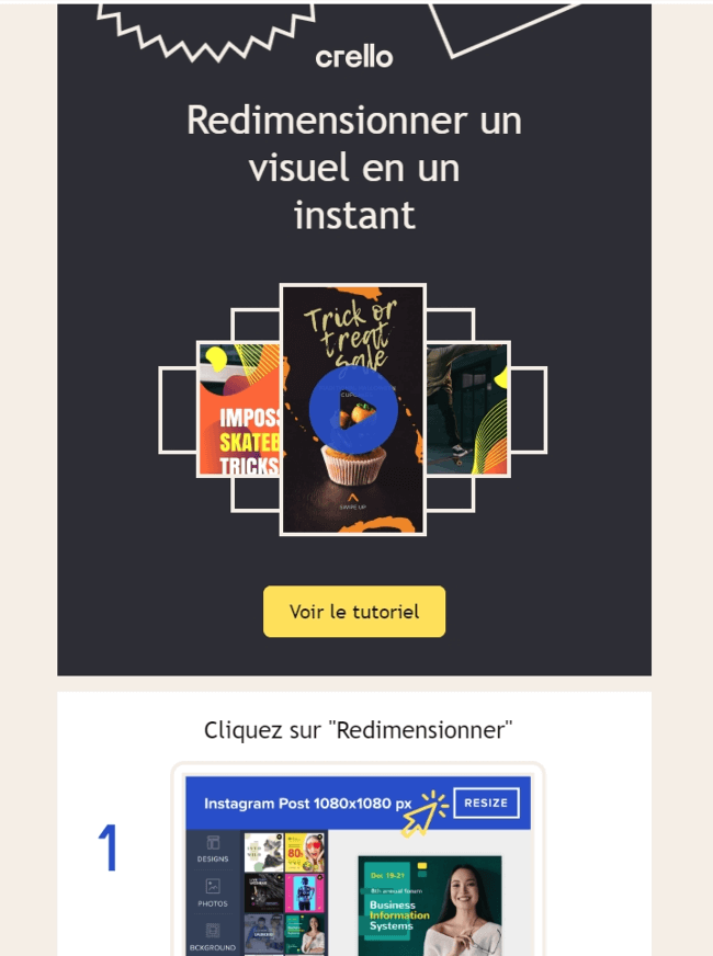 Un exemple de newsletter chez Crello