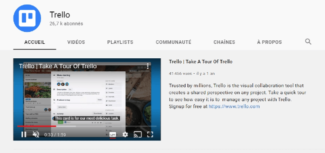 Exemple de vidéo YouTube chez Crello