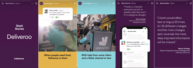 Exemple de cas clients sur Instagram chez Deliveroo