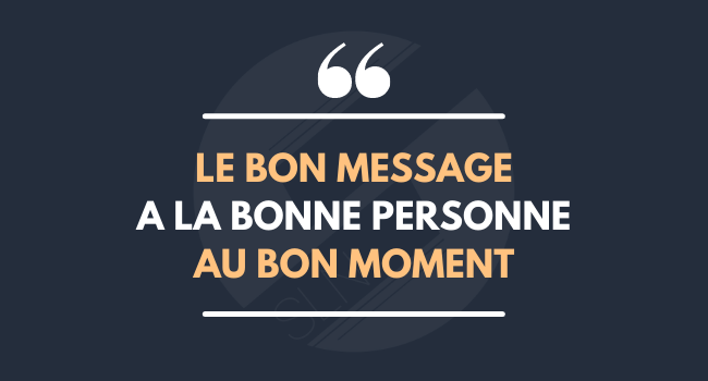 envoyer le bon message a la bonne personne au bon moment