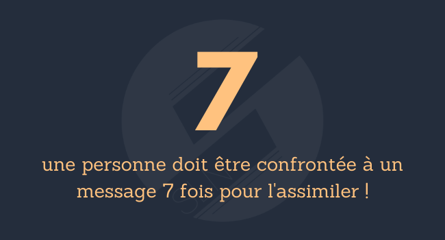 Une personne doit être confronté 7 fois à un message pour l’assimiler