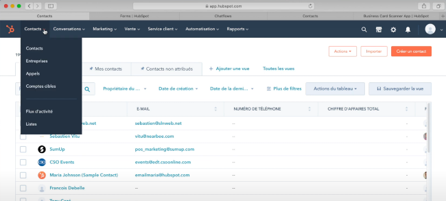 comment créer un contact sur Hubspot tutoriel