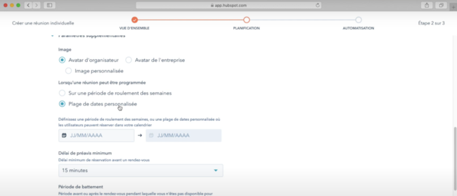 tuto agenda hubspot 7