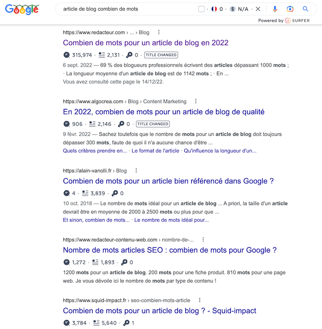 estimer longueur pour article de blog