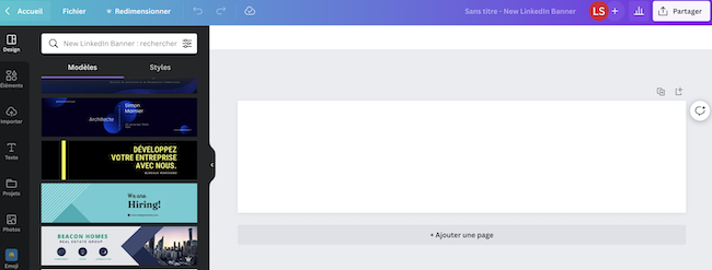 creer banniere page entreprise linkedin sur canva