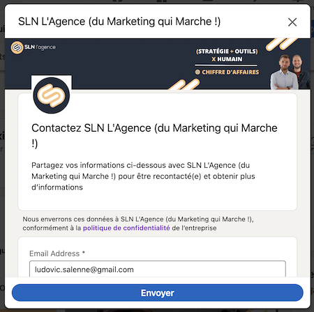 exemple formulaire page linkedin