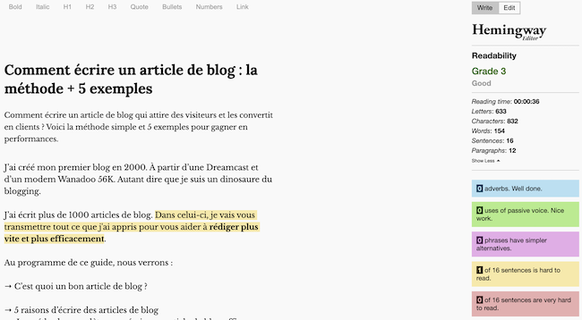 outil pour optimiser lecture article de blog